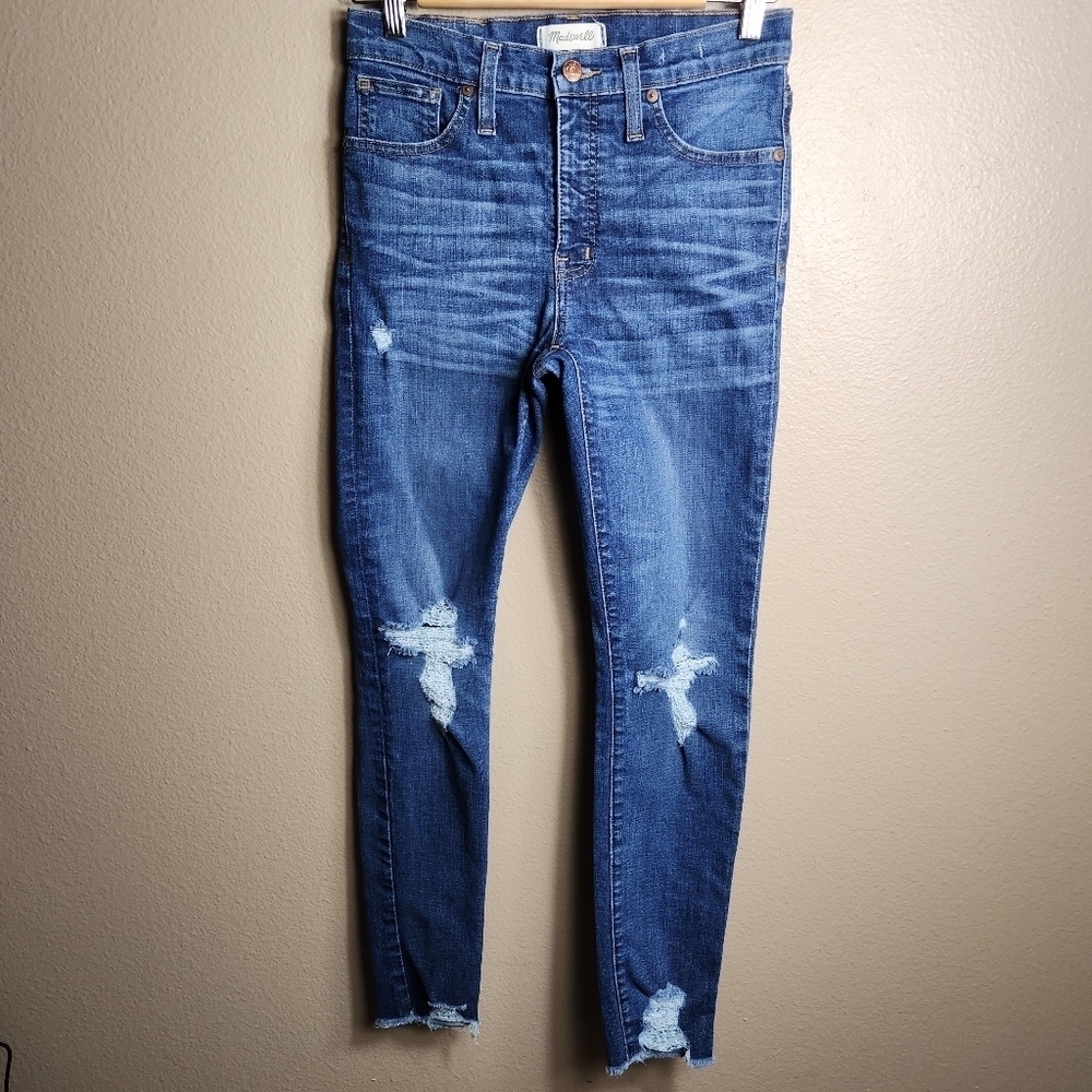 Madewell Womens 9" High Rise Distressed Skinny Jeans |27|